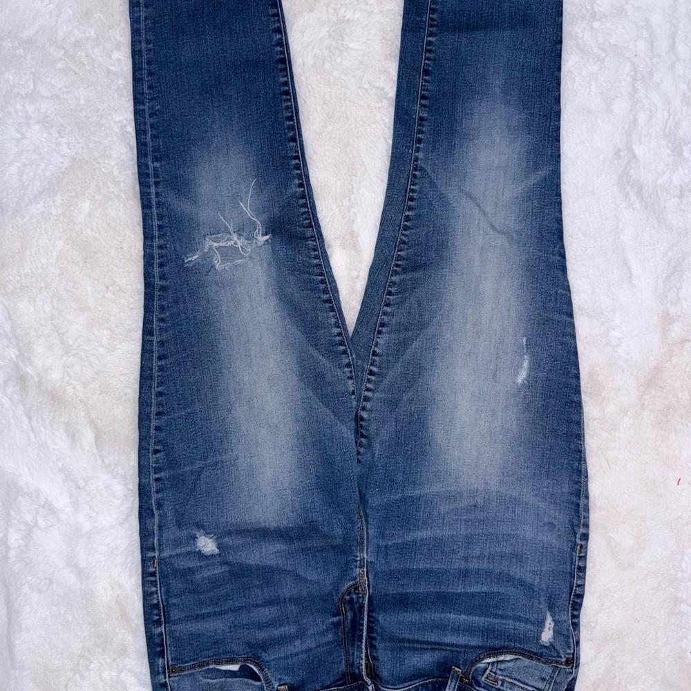 Old Navy Dark Blue Distressed Skinny Jeans
